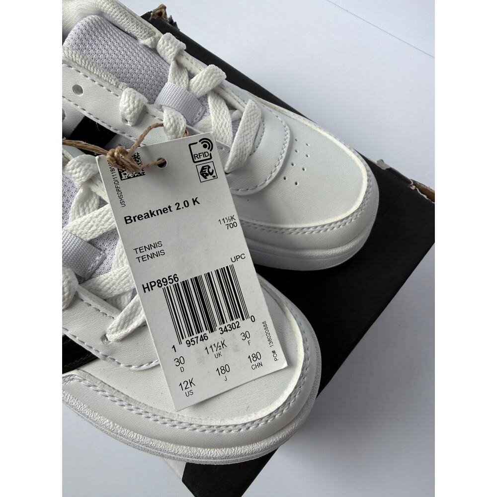 Adidas Breaknet 2.0 K HP8956 White Black Kids 12K New In Box